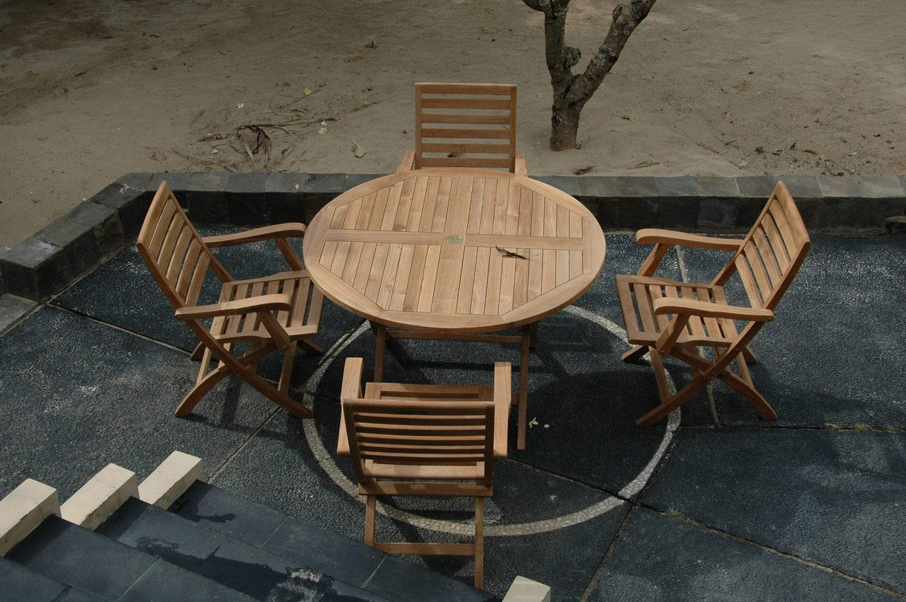 Anderson Teak Andrew Bahama 5-Pieces Folding Dining Set