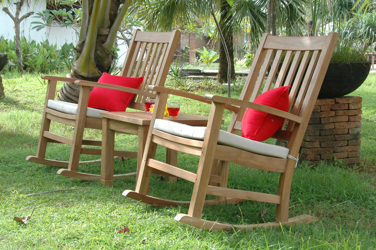 Anderson Teak Palm Beach Rocking Chairs 3-Pieces Set