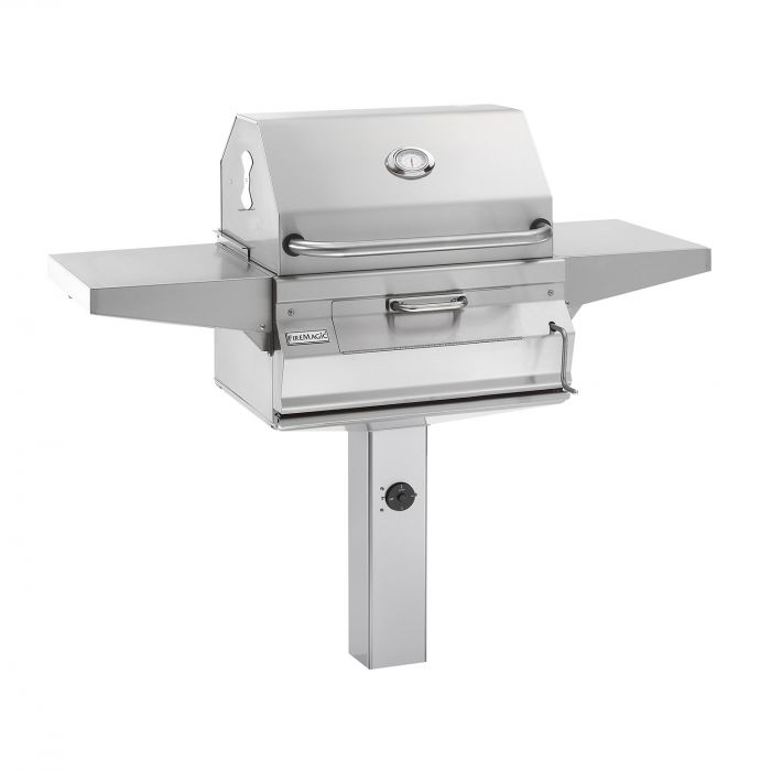 Fire Magic Legacy 24-Inch Smoker Charcoal Grill On In-Ground Post