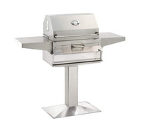 Thumbnail for Fire Magic Legacy 24-Inch Smoker Charcoal Grill On In-Ground Post