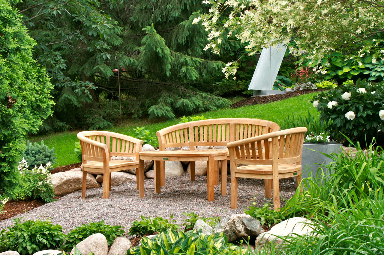 Anderson Teak Curve 4-Pieces Conversation Set