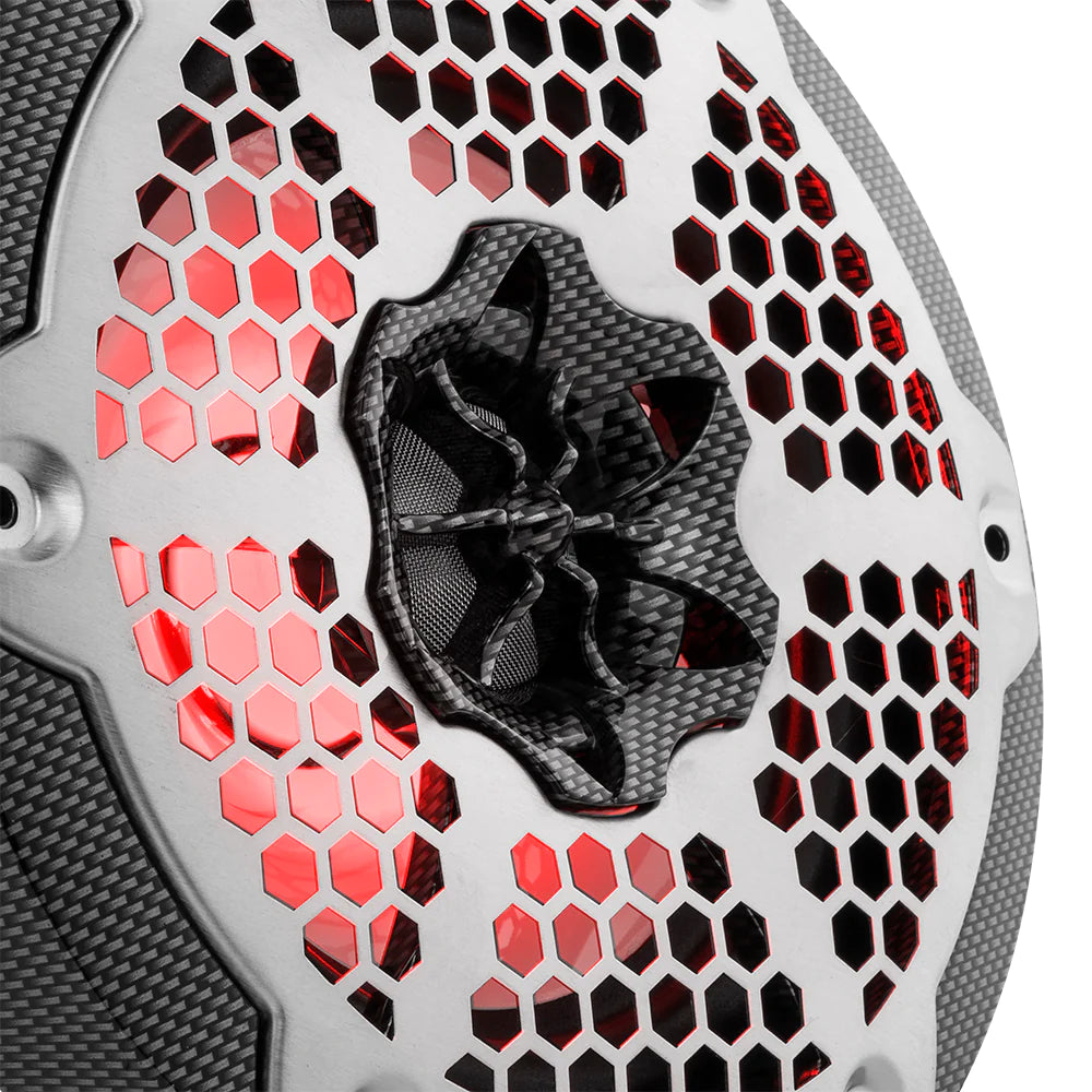 DS18 2-Way Marine Speakers with RGB LED Lights - Black Carbon Fiber