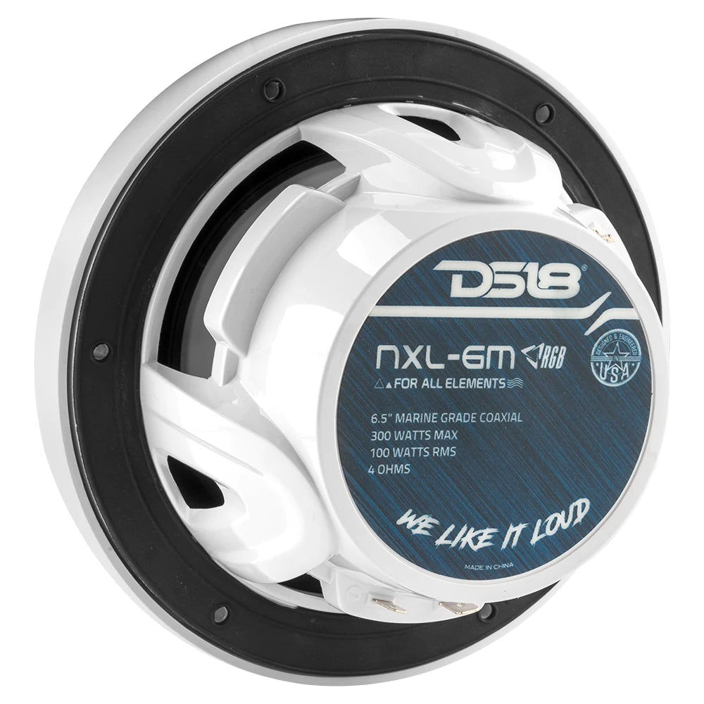 DS18 New Edition 8" 2-Way 375W Marine Speakers With RGB LED Lights