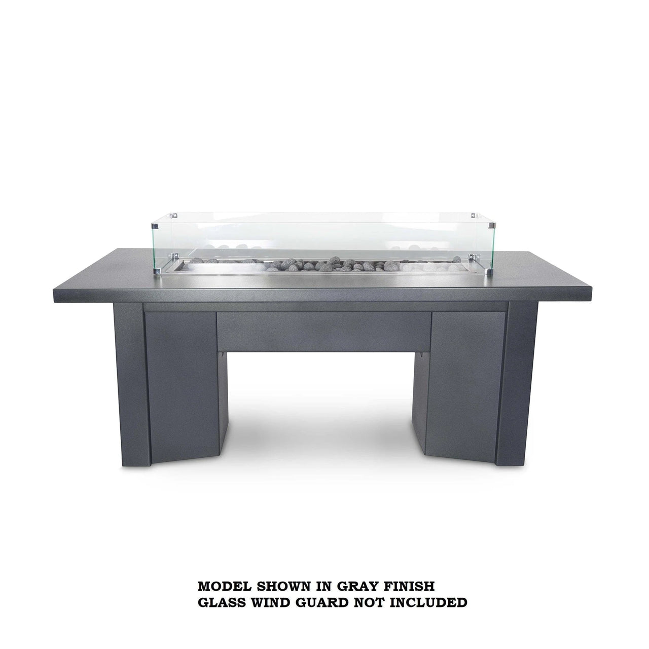 The Outdoor Plus 48" Alameda Linear Powder Coated Rectangle Fire Table