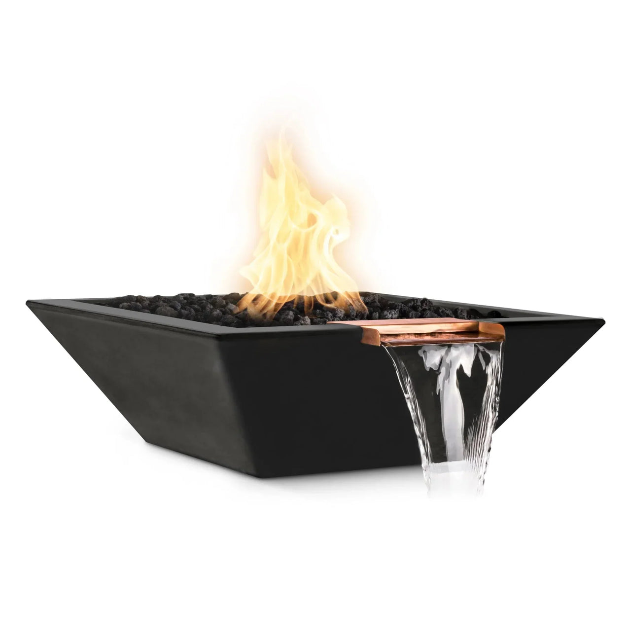 The Outdoor Plus 36" Maya GFRC Square Fire and Water Bowl