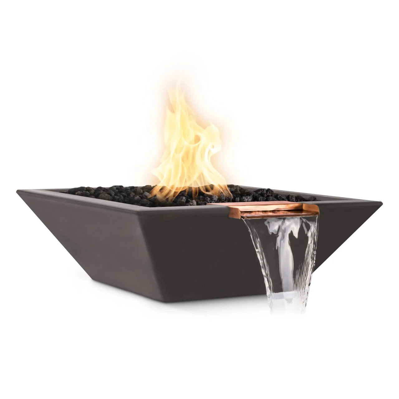 The Outdoor Plus 30" Maya GFRC Square Fire and Water Bowl