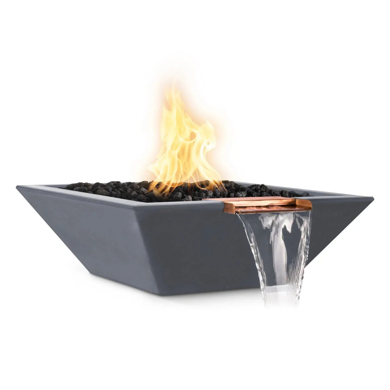 The Outdoor Plus 36" Maya GFRC Square Fire and Water Bowl