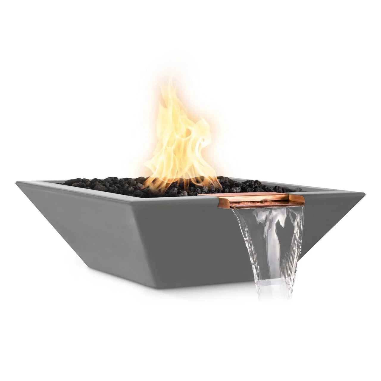 The Outdoor Plus 30" Maya GFRC Square Fire and Water Bowl