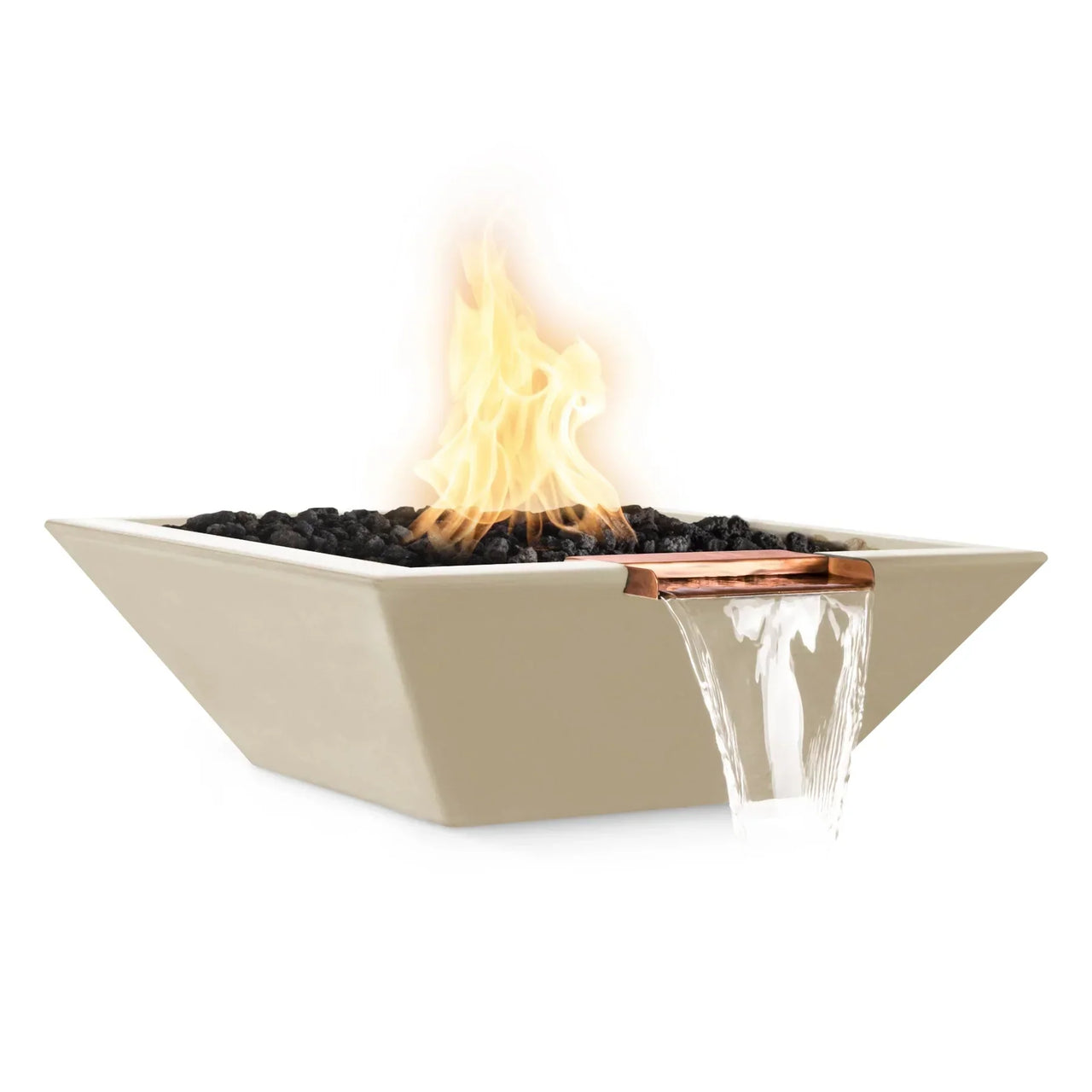 The Outdoor Plus 36" Maya GFRC Square Fire and Water Bowl