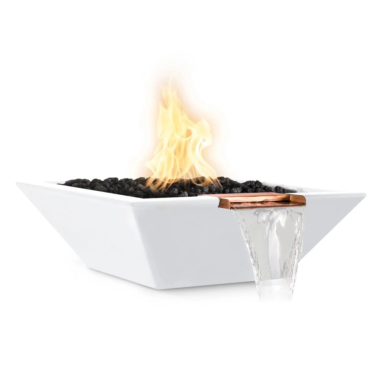 The Outdoor Plus 30" Maya GFRC Square Fire and Water Bowl