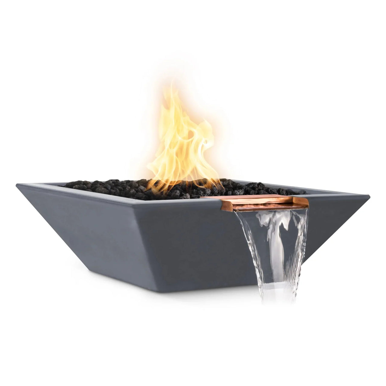 The Outdoor Plus 30" Maya GFRC Square Fire and Water Bowl