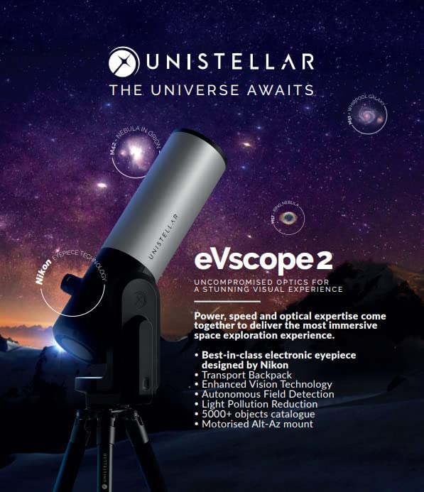 Unistellar eVscope 2 Digital Telescope and Backpack - Smart, Compact, and User-Friendly Telescope