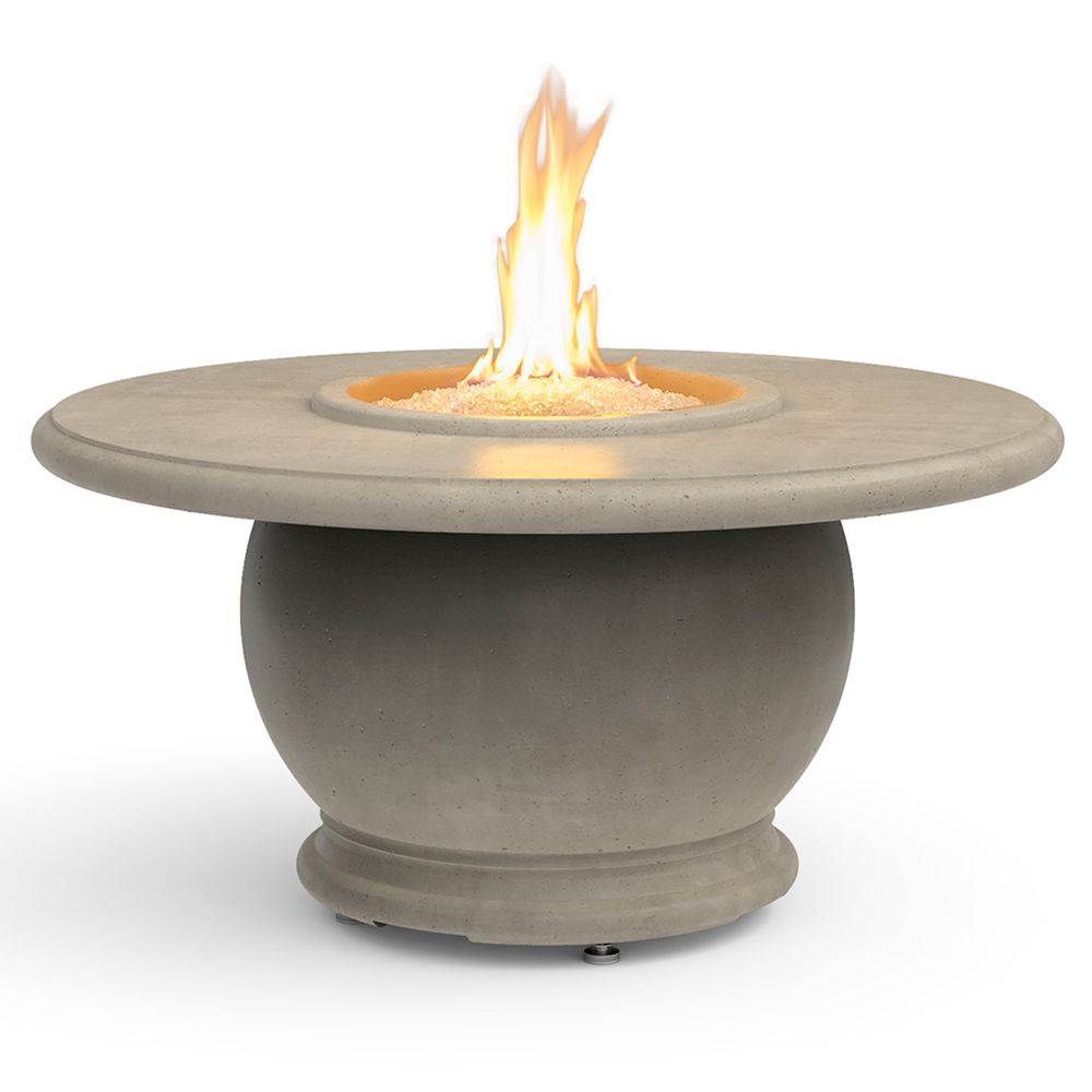 American Fyre Designs Amphora Round Gas Fire Pit Table with Concrete Top