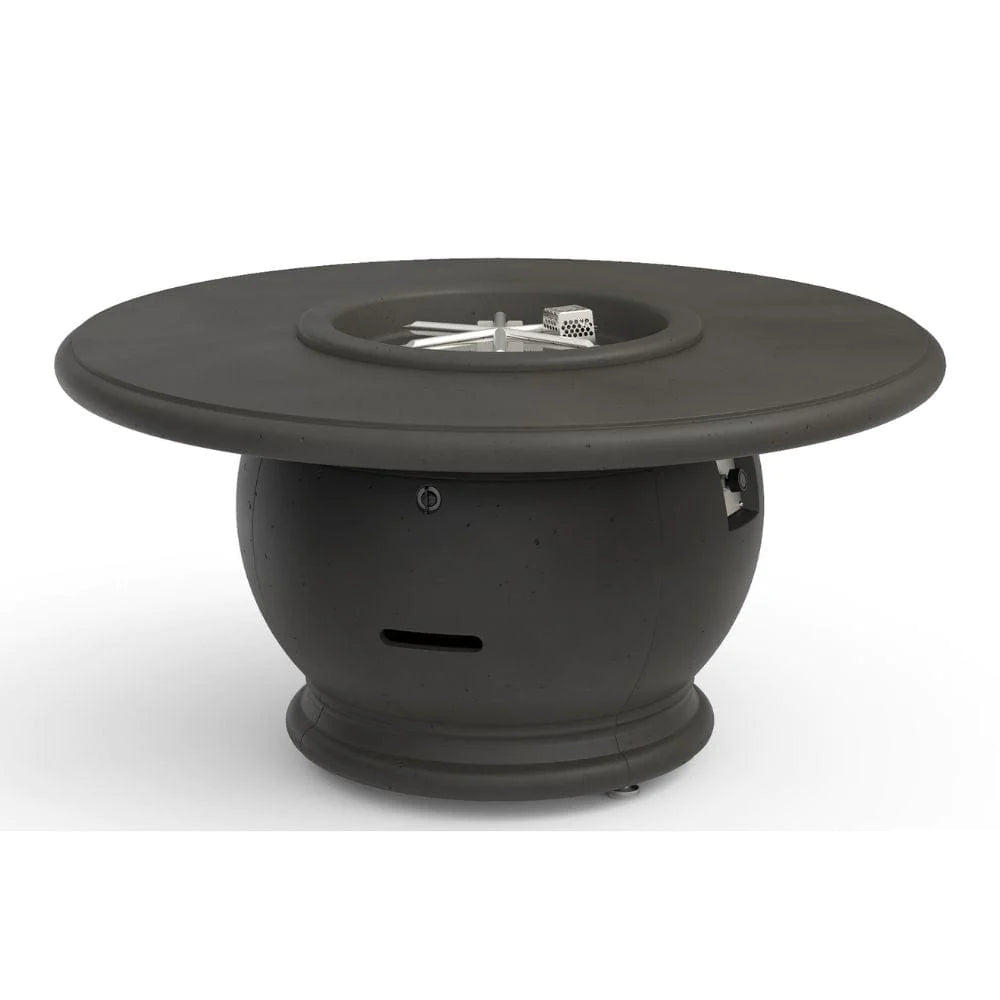 American Fyre Designs Amphora Round Gas Fire Pit Table with Concrete Top