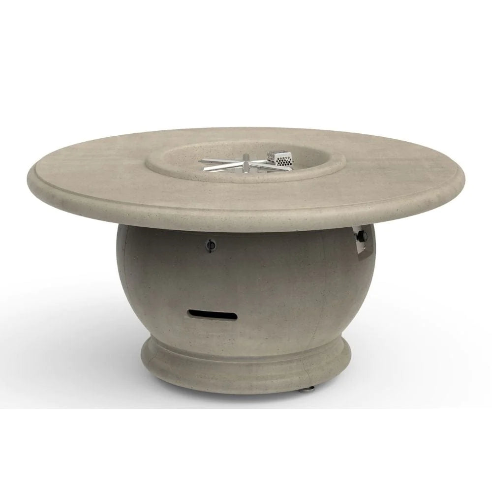 American Fyre Designs Amphora Round Gas Fire Pit Table with Concrete Top