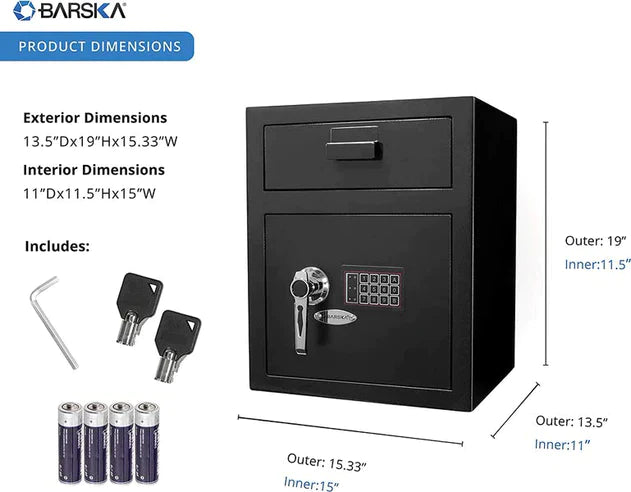 BARSKA Large Keypad Depository Safe