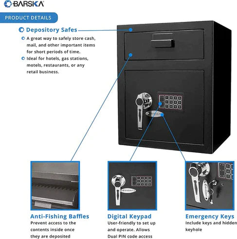 BARSKA Large Keypad Depository Safe