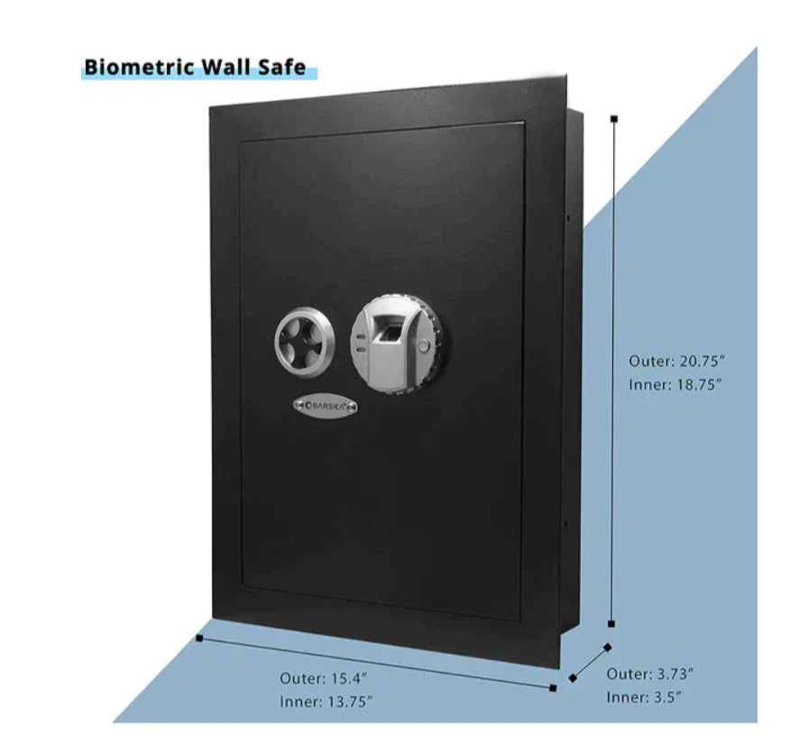 BARSKA Biometric Wall Safe Black