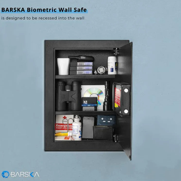 BARSKA Biometric Wall Safe Black