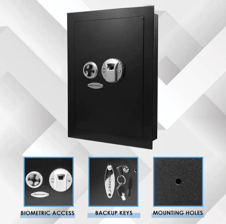 BARSKA Biometric Wall Safe Black