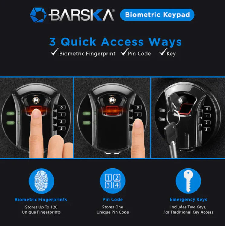 BARSKA HQ100 Biometric Digital Keypad Safe