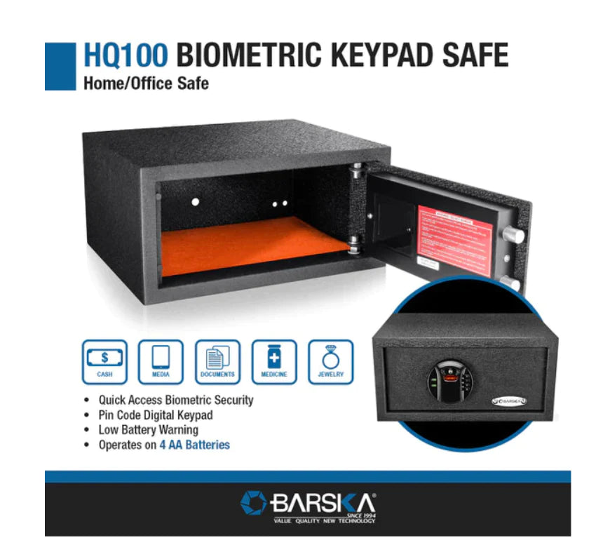 BARSKA HQ100 Biometric Digital Keypad Safe