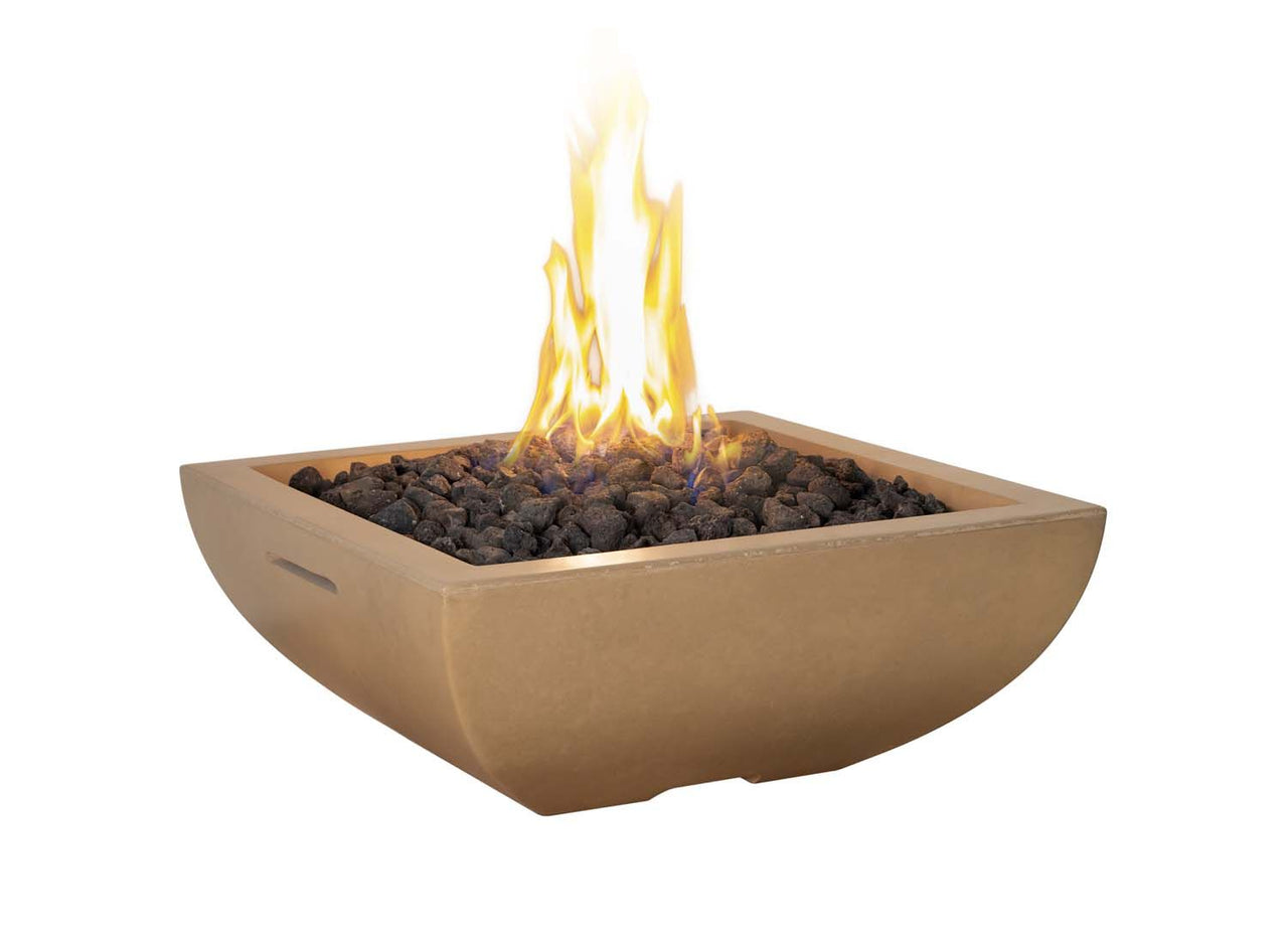 American Fyre Designs Bordeaux Petite Square Gas Fire Bowl - 30"