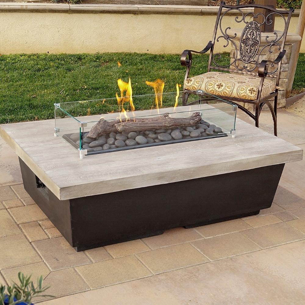 American Fyre Designs Contempo Reclaimed Wood Fire Pit Table - Rectangle