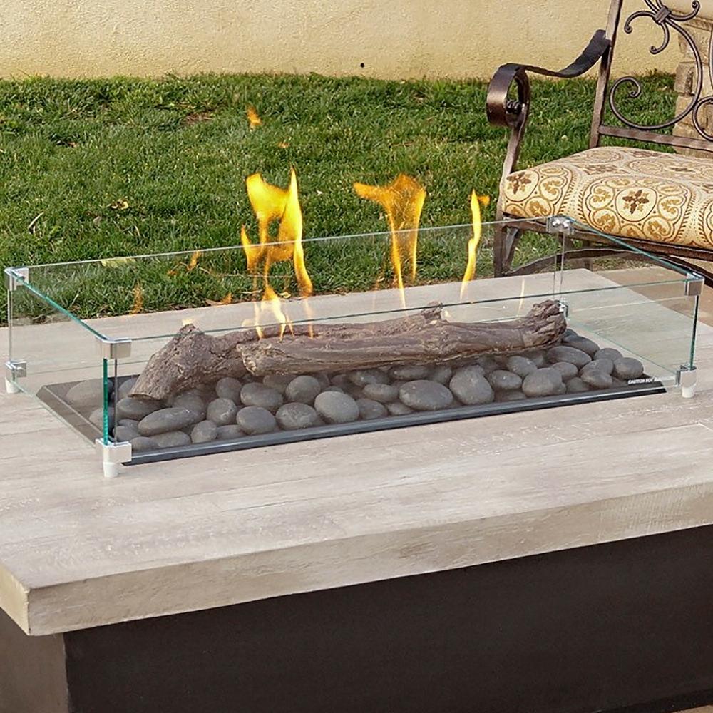 American Fyre Designs Cosmopolitan Rectangle Reclaimed Wood Fire Table - 54"
