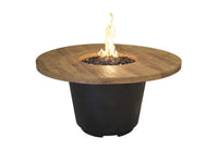 Thumbnail for American Fyre Designs Cosmopolitan Round Reclaimed Wood Chat Height Gas Fire Table - 48