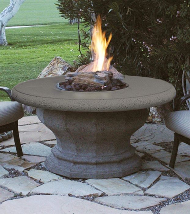 American Fyre Designs Inverted Gas Fire Pit Table with Concrete Top