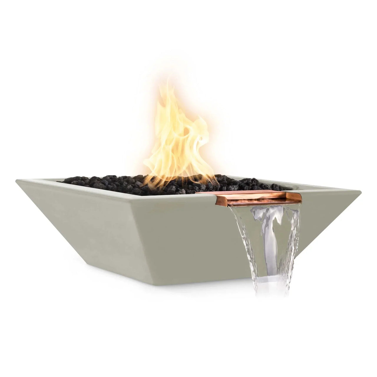 The Outdoor Plus 36" Maya GFRC Square Fire and Water Bowl