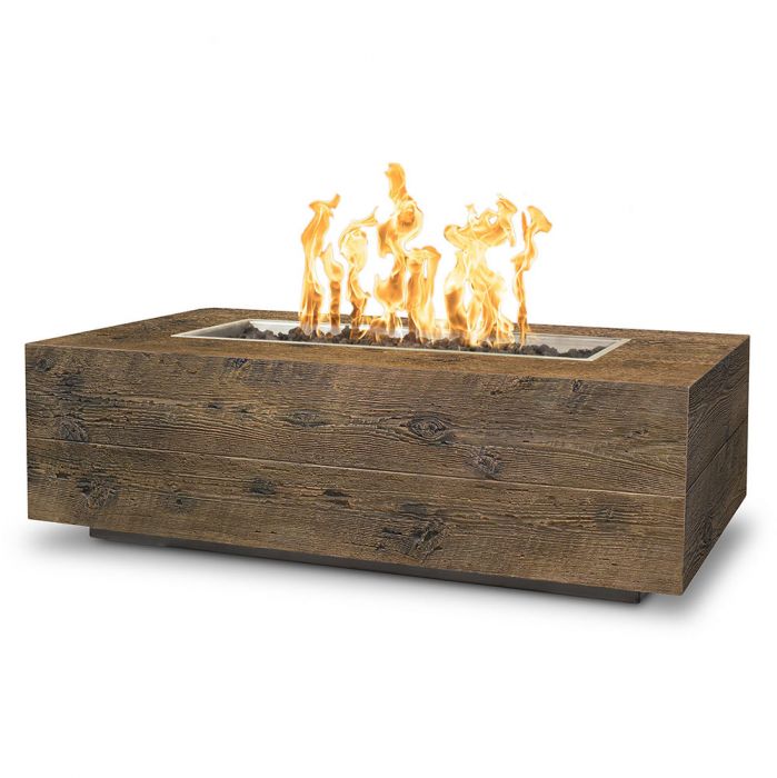 The Outdoor Plus 84" Coronado Rectangular Fire Pit - GFRC Wood Grain