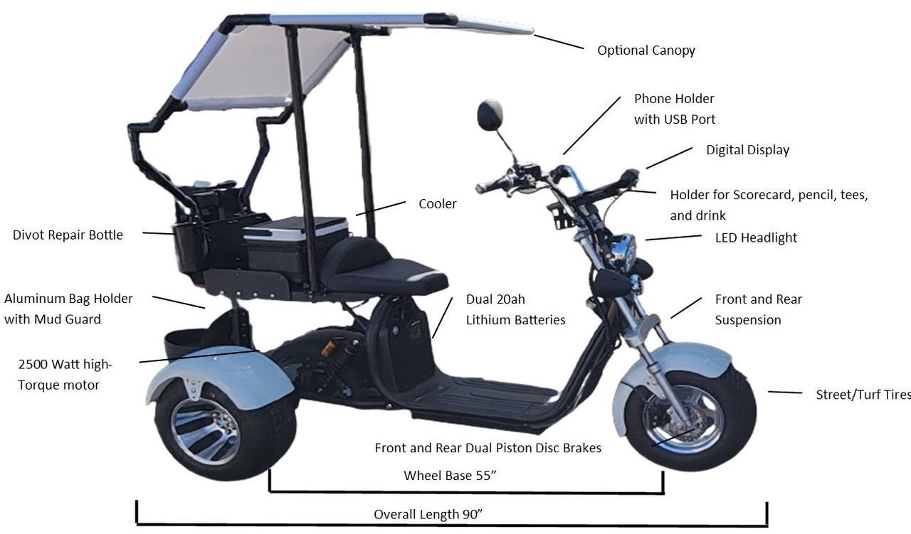 14 STX Rebel Trike Golf Scooter