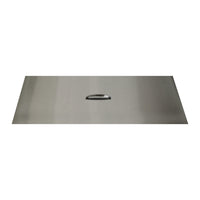 Thumbnail for The Outdoor Plus Stainless Steel Rectangular Fire Pit Cover - Stainless Steel Handle