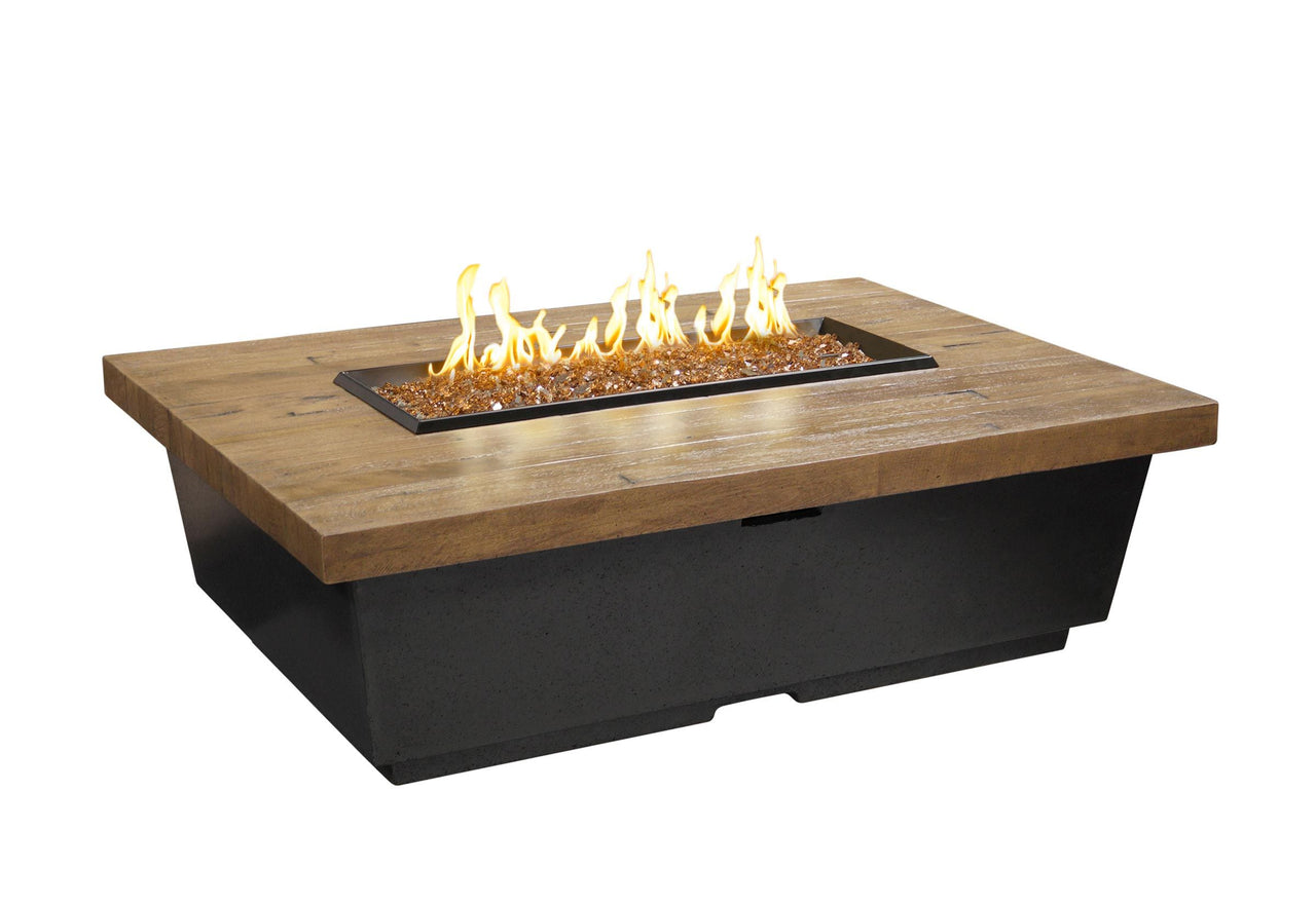 American Fyre Designs Contempo Reclaimed Wood Fire Pit Table - Rectangle