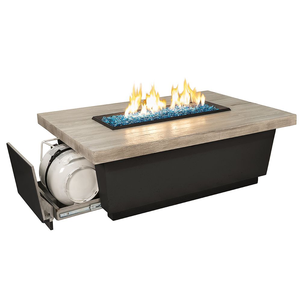 American Fyre Designs Contempo LP Select Reclaimed Wood Fire Pit Table - Rectangle