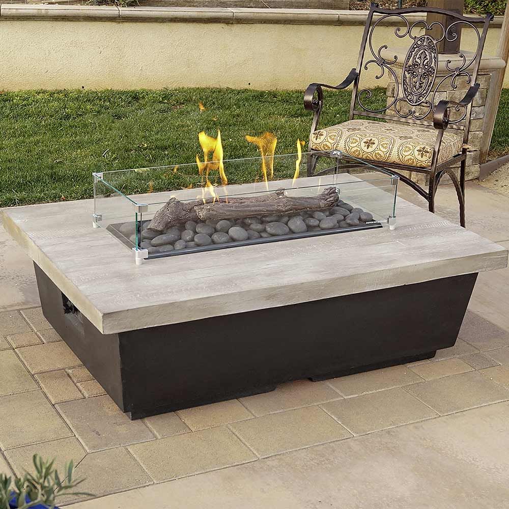 American Fyre Designs Contempo LP Select Reclaimed Wood Fire Pit Table - Rectangle