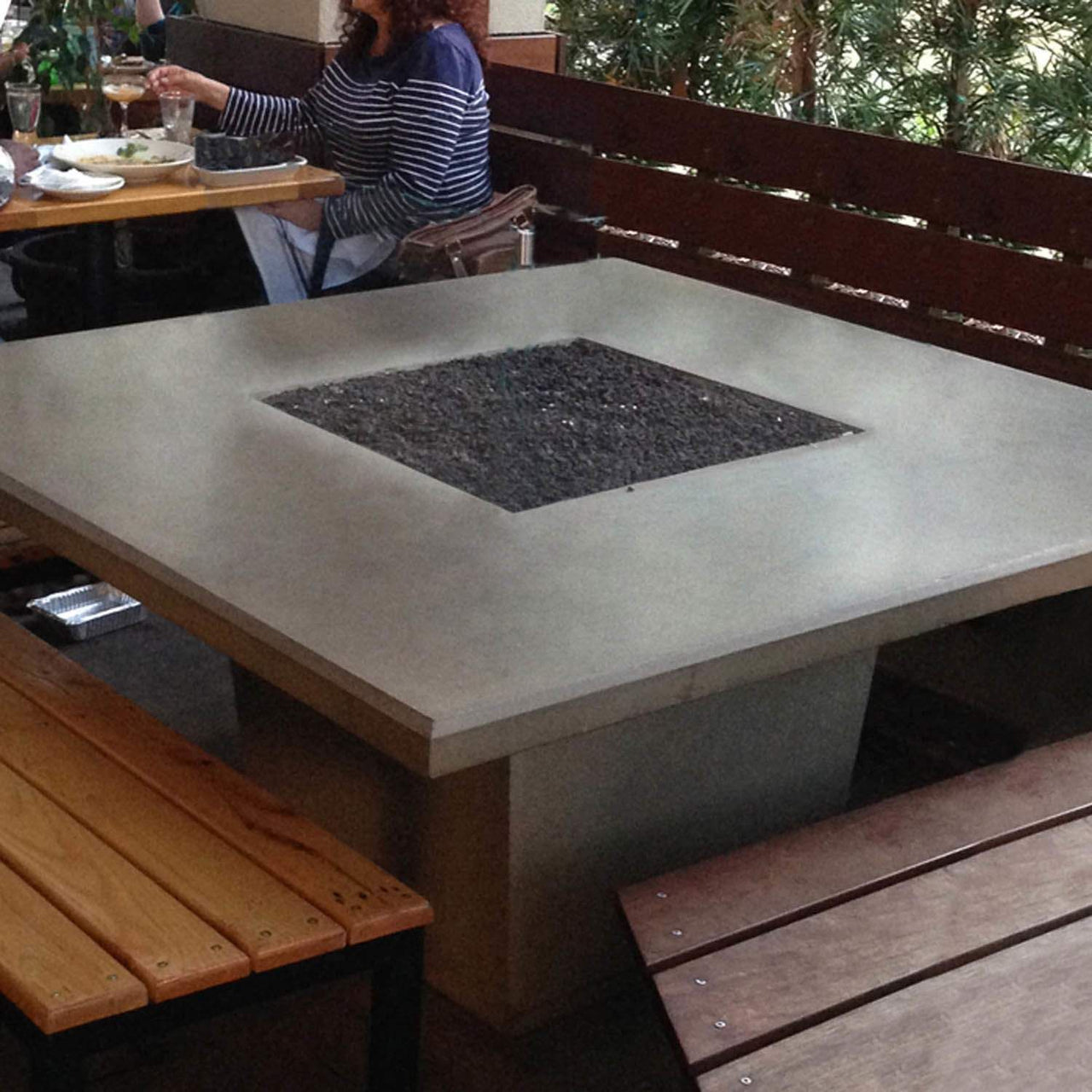 American Fyre Designs Cosmopolitan Square Concrete Dining Fire Table - 60"