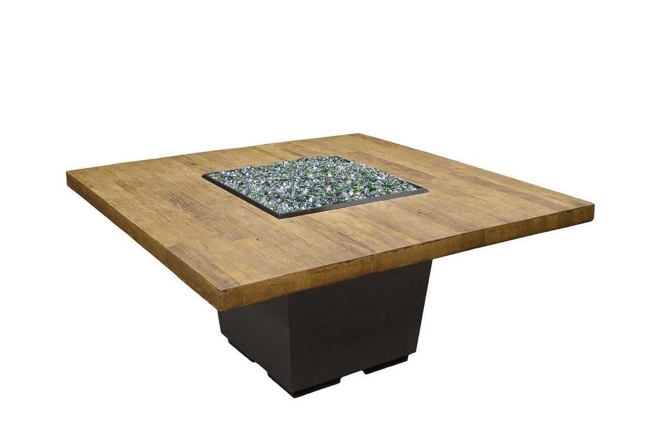 American Fyre Designs Cosmopolitan Square Reclaimed Wood Dining Fire Table - 60"