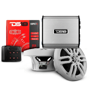 DS18 Golf Cart Package with 4" Speakers, Amplifier, Amp Kit & Bluetooth Remote